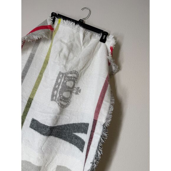 Juicy Couture Fringe Blanket Scarf Wrap One Size Crown Spell Out Logo - Picture 3 of 7
